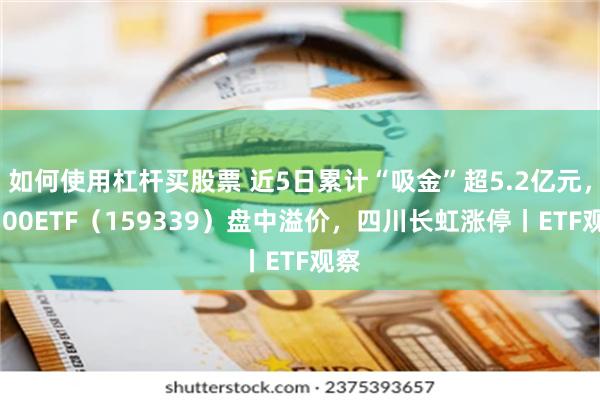 如何使用杠杆买股票 近5日累计“吸金”超5.2亿元，A500ETF（159339）盘中溢价，四川长虹涨停丨ETF观察